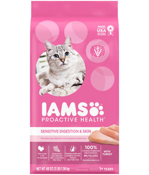 IAMS ProActive Health Sensitive Digestion and Skin Dry Cat Food 3 lb