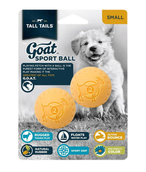 Tall Tails Dog Goat Ball Yellow 2 Inches