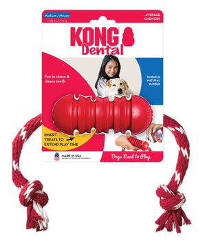 KONG Dental With Floss Rope Chew Toy 1ea/MD