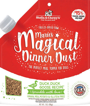 Stella & Chewys Dog Freeze-Dried Marie Magical Dinner Dust Duck 7oz.