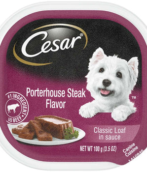 Cesar Classic Loaf in Sauce Adult Wet Dog Food Porterhouse Steak 24ea/3.5 oz, 24 pk