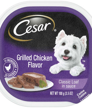 Cesar Classic Loaf in Sauce Adult Wet Dog Food Grilled Chicken 24ea/3.5 oz, 24 pk