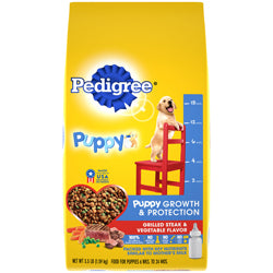 Pedigree Puppy Growth & Protection Dry Dog Food Grilled Steak & Vegetable 1ea/3.5 lb