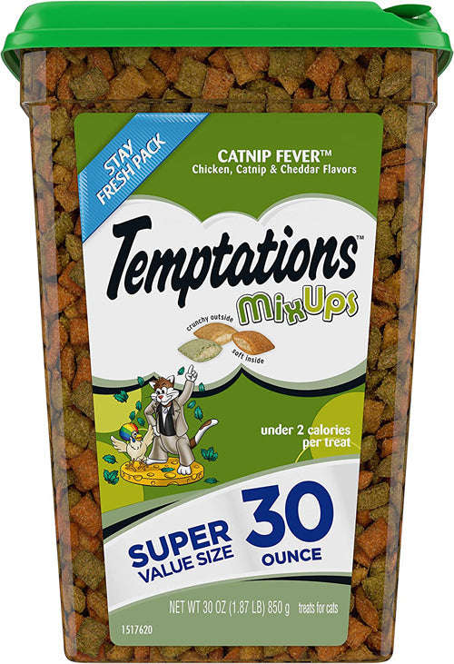 Temptations MixUps Crunchy Soft Adult Cat Treats Catnip Fever; 1ea-30 oz
