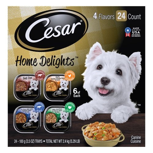 Cesar Filets in Gravy Adult Wet Dog Food Prime Rib 24ea/3.5 oz, 24 pk