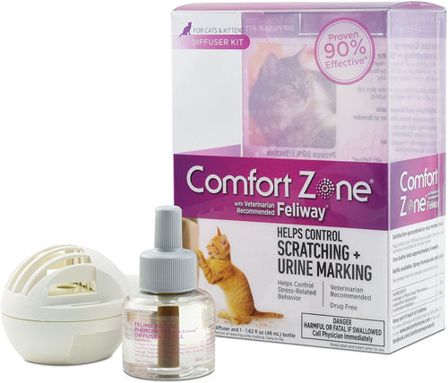 Comfort Zone Cat Calming Diffuser Kit; Cat Pheromone; 1 Diffuser; 1 Refill-48ml; New Formula