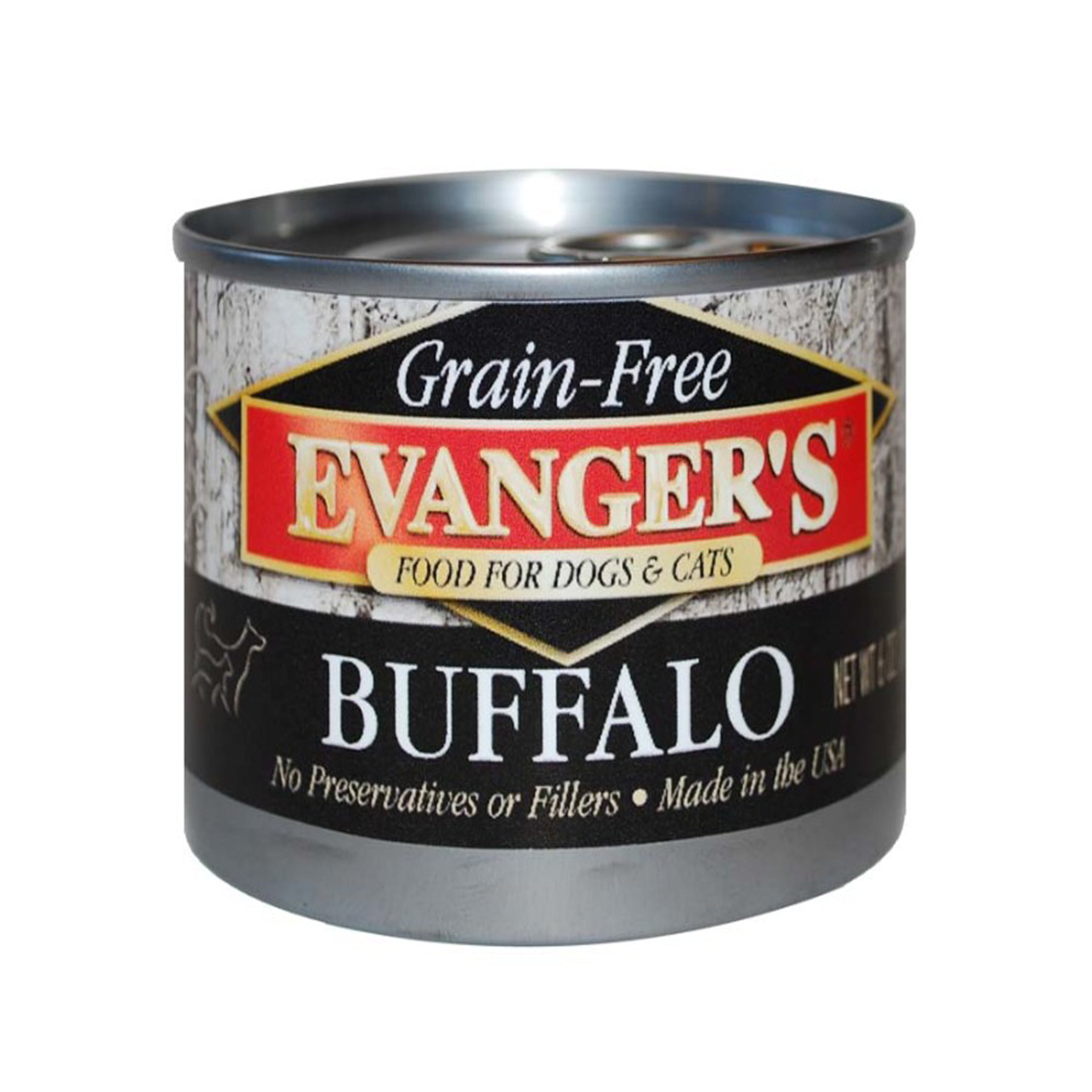 Evanger's Grain-Free Wet Dog & Cat Food Buffalo 24ea/6 oz, 24 pk