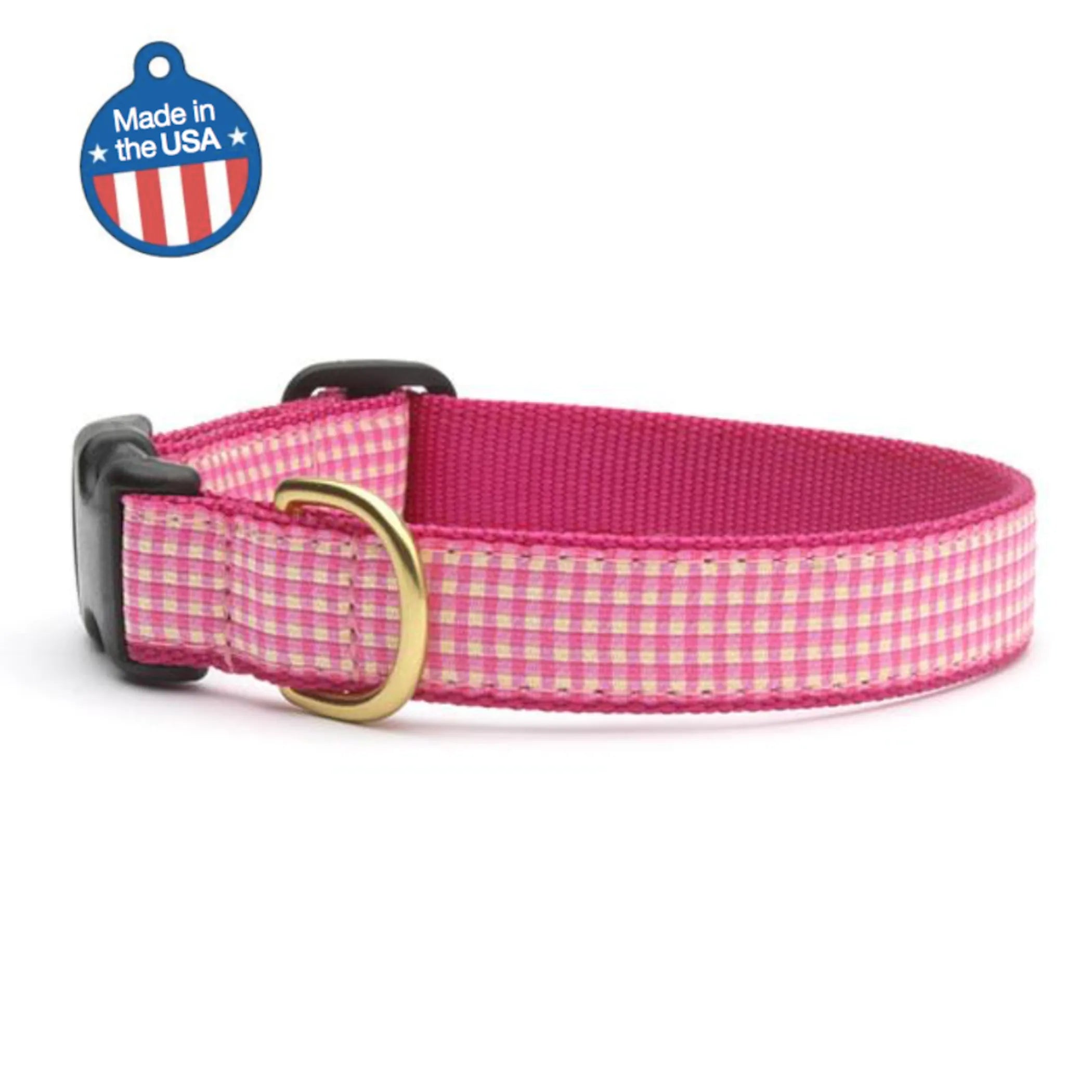 Pink Gingham Collar or Leash - Color: Pink gingham | Pack Of: 1 | Item: Collar only