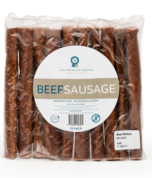 Platinum Pet Treats - The Sausage: Beef (Pack of 10)