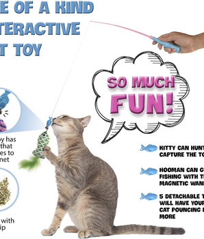 Magnetic Fishing Cat Toy Wand