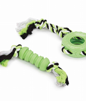 BPP Dog Rope Tug TPR Toy 2pc