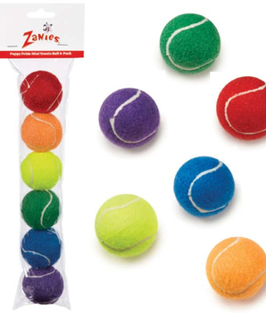 ZA Puppy Pride Mini Tennis Ball 6Pk