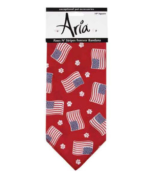 AR Paws N Stripes Forever Bandana Red