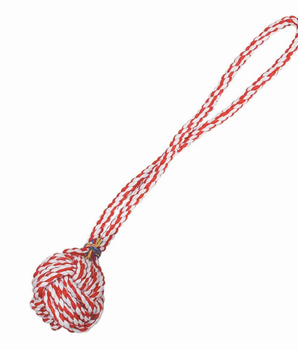 ZA Monkeys Fist Knot Rope 15In Red/Wht