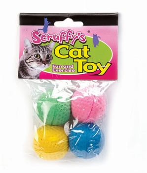 SFY Kitty Sponge Balls 4Pk