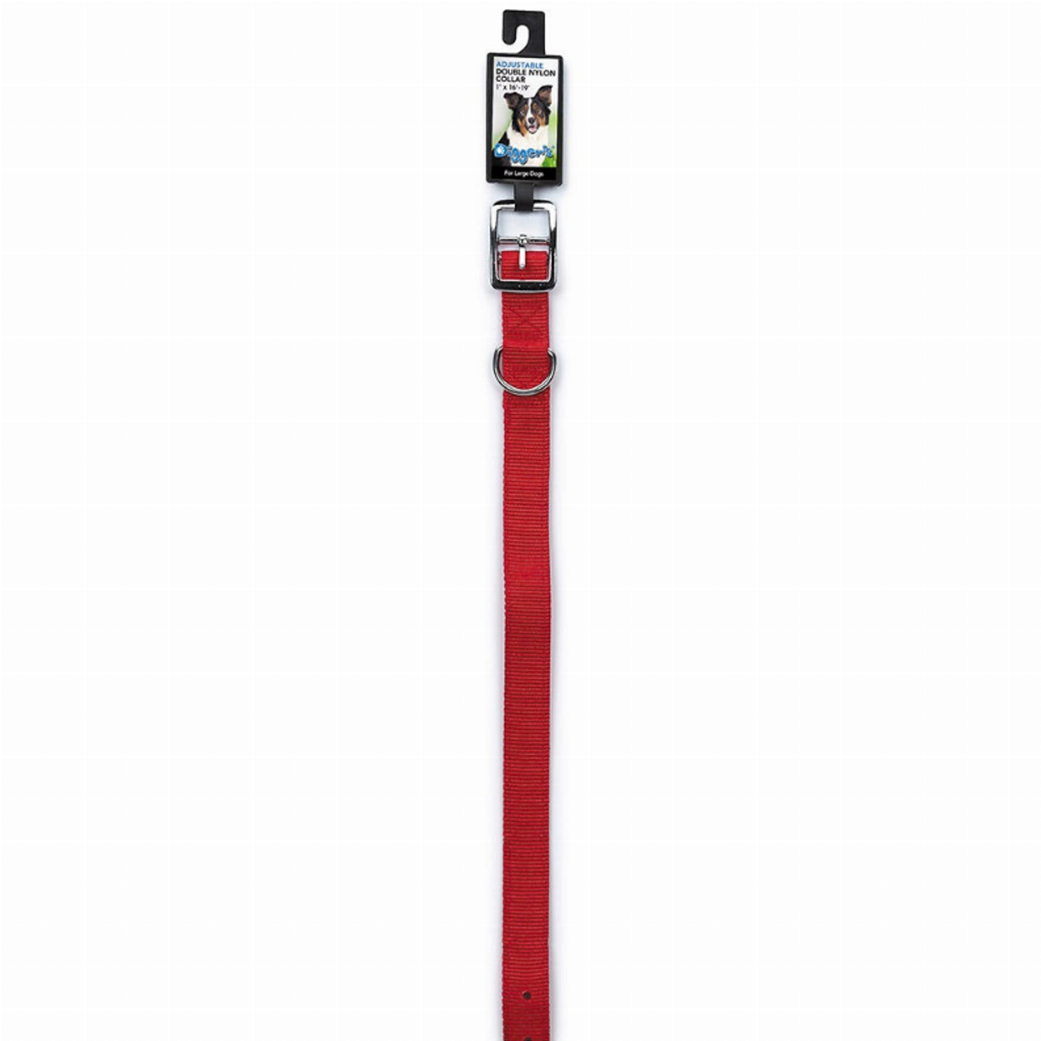 Diggers 1in Dbl Nylon Collar 18in Red
