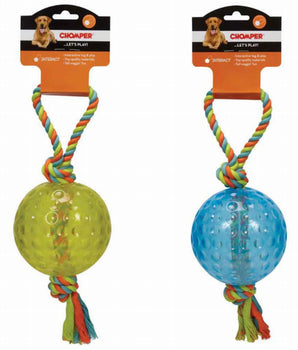 Chomper 5in TPR Ball With Rope Tug