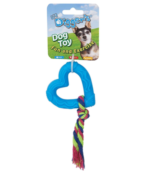 DGR TPR Heart and Rope Toy Blue