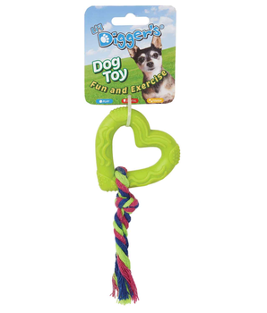 DGR TPR Heart and Rope Toy Lime