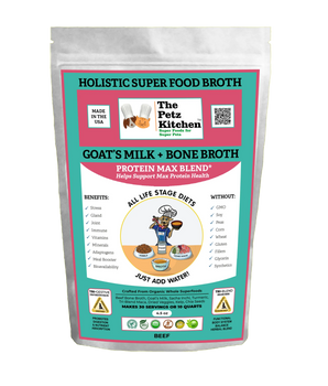 Goats Milk & Bone Broth Protein Max Blend* Stress, Gland, Joint & Immune Support* The Petz Kitchen  Broth