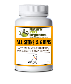 All Shins & Grins Capsules - Antioxidant Super Food Bone, Eye, Teeth & Skin Support Dog & Cat*