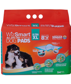 WizSmart All Day Dry Dog Pads Ultra XL 24 Count 4 Pack