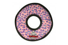 Tuffy Ultimate Ring Durable Dog Toy Pink Leopard 1ea/11 in