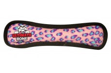 Tuffy Ultimate Bone Durable Dog Toy Pink Leopard 1ea/13 in