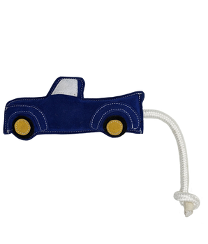 Vegan Leather Blue Pickup Truck Eco Friendly Dog Toy