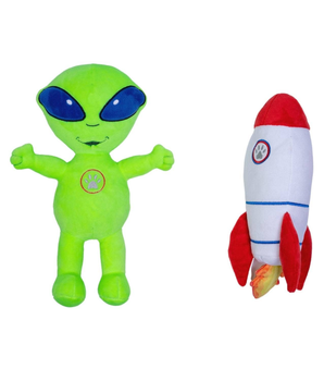 Out of this World Crinkle and Squeaky Plush Dog Toy Combo