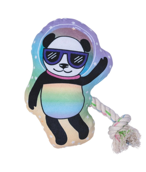 Space Panda Crinkle and Squeaky Plush Dog Toy