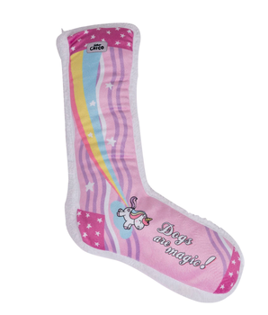 Squeaking Unicorn Comfort Plush Sock Dog Toy