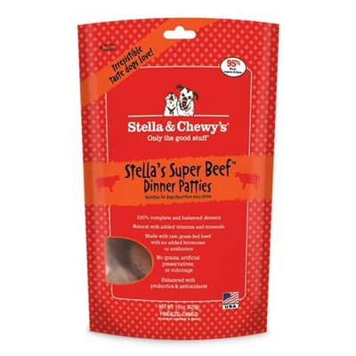 Stella And Chewys Freeze Dried Dog Food Super Beef Dinner Patties 14oz.