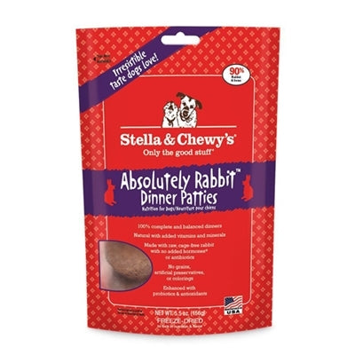 Stella And Chewys Freeze Dried Dog Food- Rabbit Dinner Patties 5.5 oz.