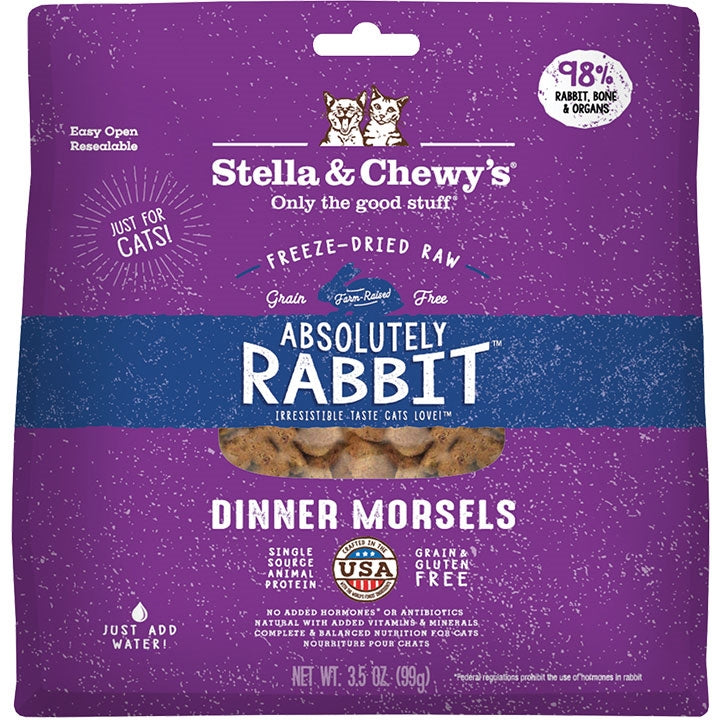 Stella and Chewys Cat Freeze-Dried Rabbit Dinner 3.5Oz