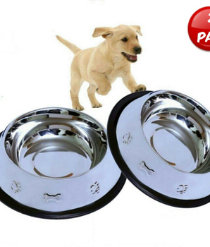 Etched Food Grade Stainless Steel Dog Bowls