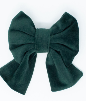 Limited Edition Velvet Evergreen Sailor Dog Bow