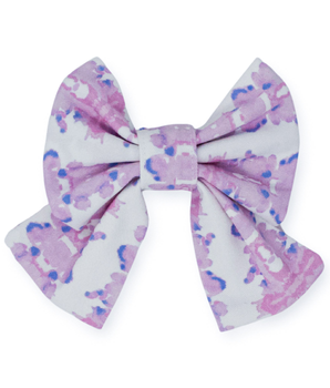 French Lavender Ink Blot Sailor Dog Bow