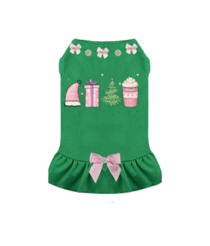 Pink Holiday Fun- Dog Dress