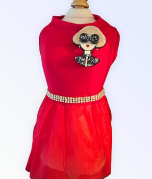 Ms. Fashion Red Party Dog Dress