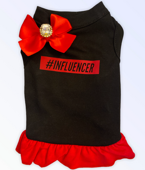 Dog Clothes Dress -  #INFLUENCER- R/B - Color: Red and black | Pack Of: 1 | Style: Dress