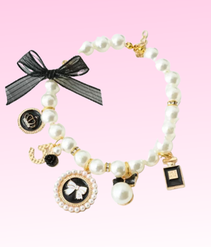 Pearls and Bow Charm Necklace