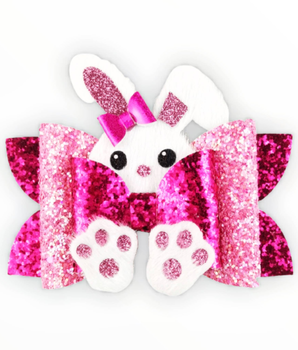 Peekaboo Bunny Bow Hair Clip