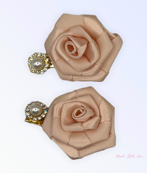 Silk & Pearl Florette Hair Clips