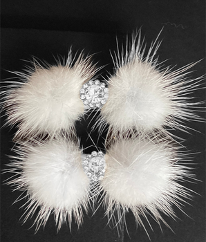 Snowflake Pom Pom Hair Barrettes