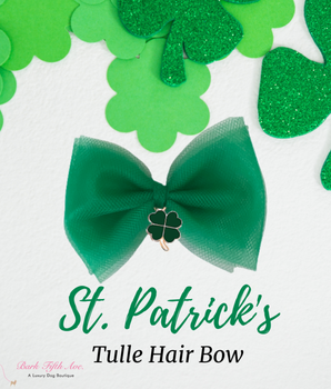 St. Patrick's Tulle Dog Hair Bow