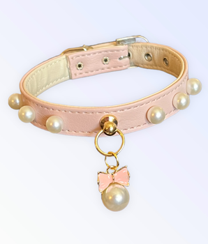 Beaded Pearls and Bow Collar