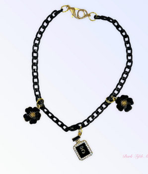 Black & Gold NO. 5 - 3 Charm Necklace