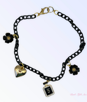 Black & Gold NO. 5 Heart Necklace