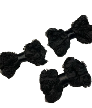 Black Chiffon Rosette Hairbows